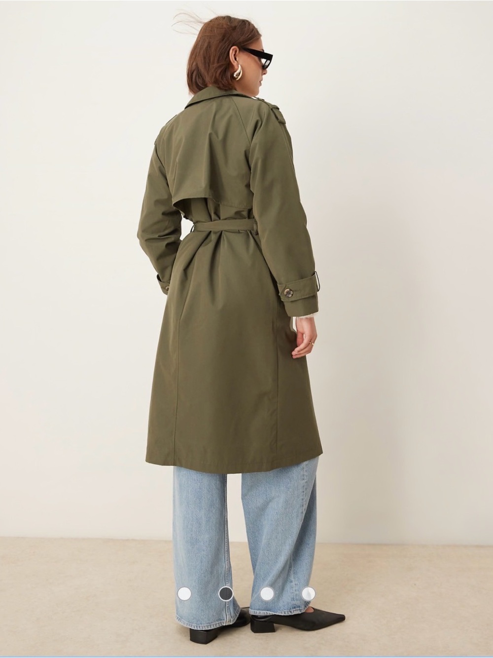 Abercrombie & Fitch Olive Green Trench Coat - Size Medium - Picture 3 of 11